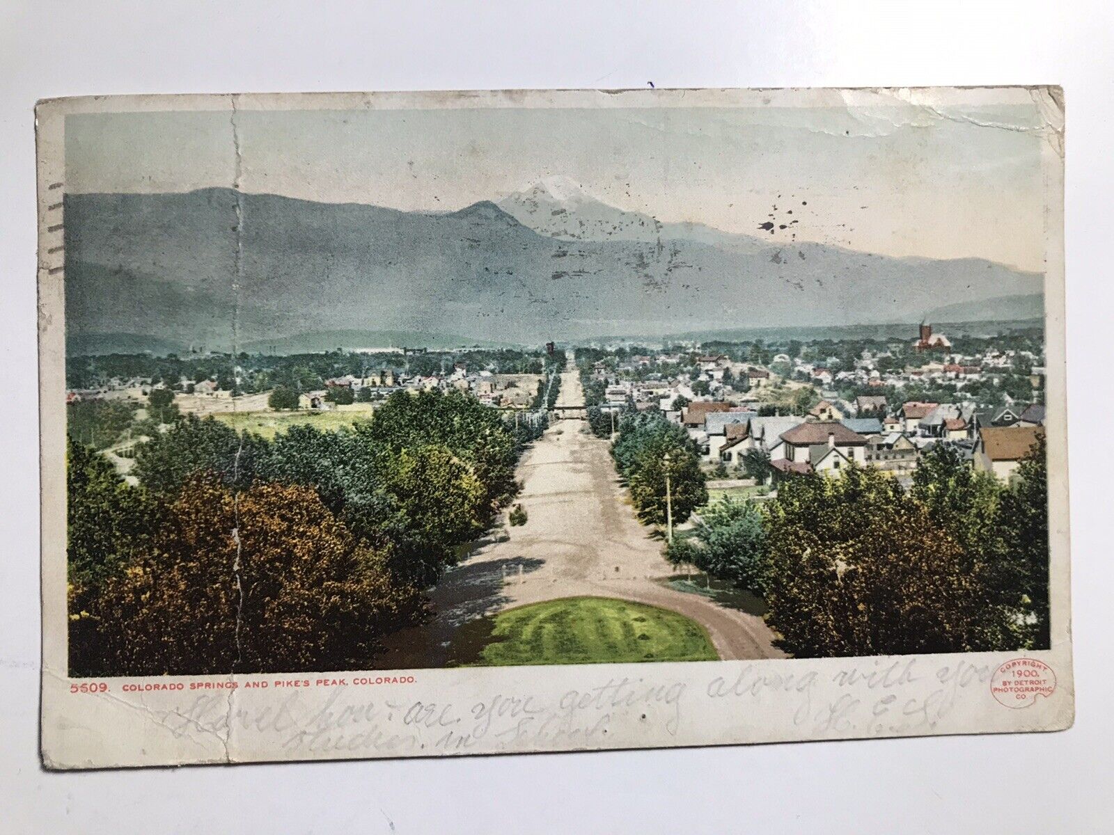 1907 Colorado Springs And Pike’s Peak Colorado Postcard