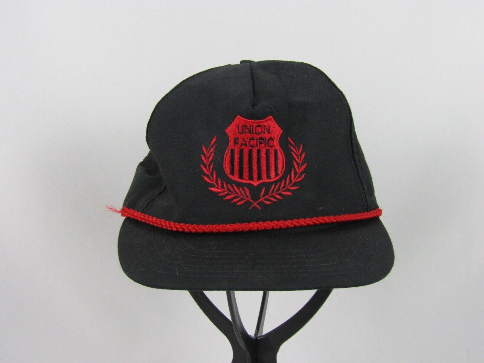Vintage Red River Co. Union Pacific Cap-Black/Red w/Red Cord-Snapback-USA Made