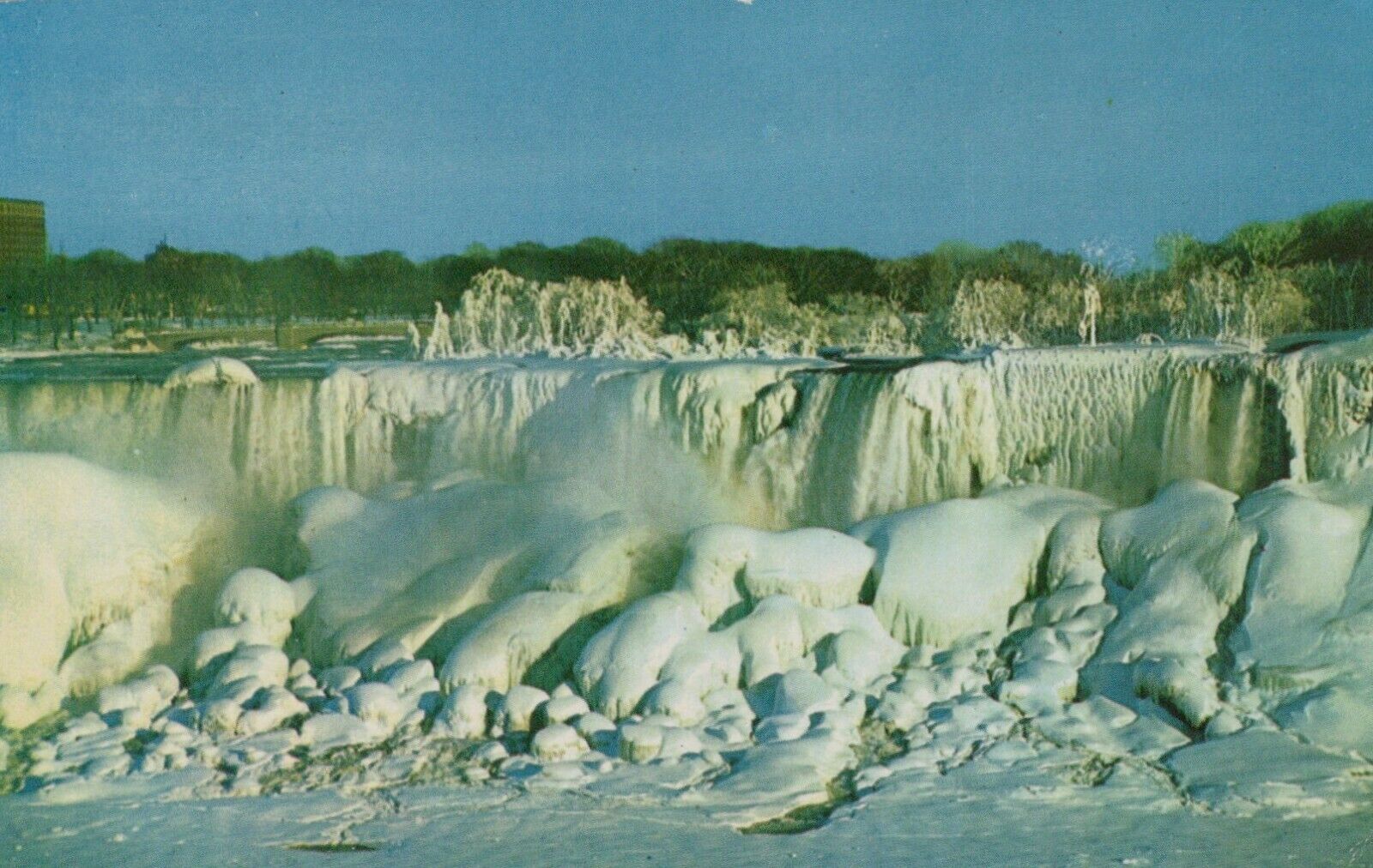 American Falls In Winter Splendor Niagara Falls Canada Vintage Chrome Post Card