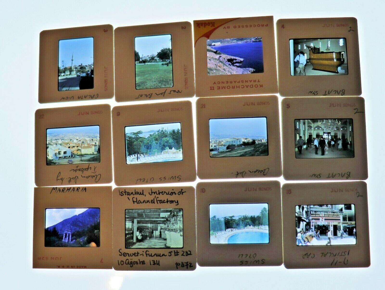 12 Vintage 1960s Greece & Area Vacation Slides Most IDed Sightsee Travel Lot 8