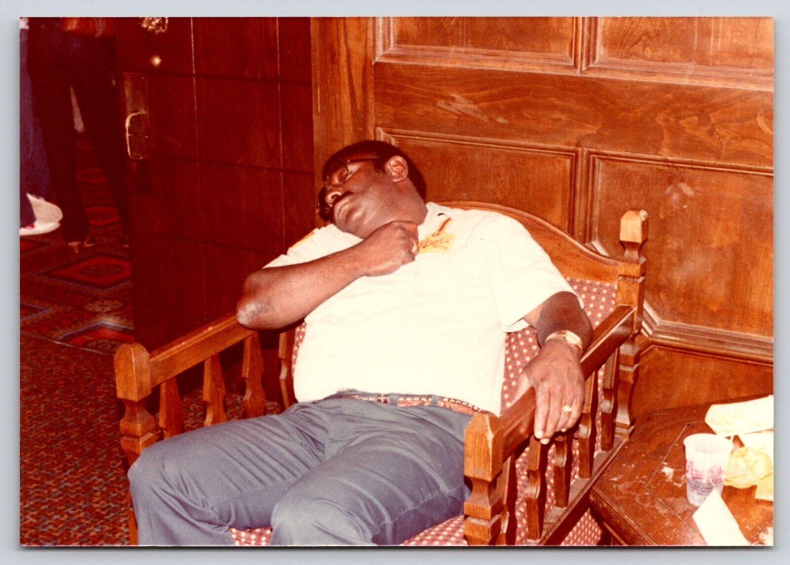 Photograph 1970\'s African American Man Sleeping Nap Time Found Photo