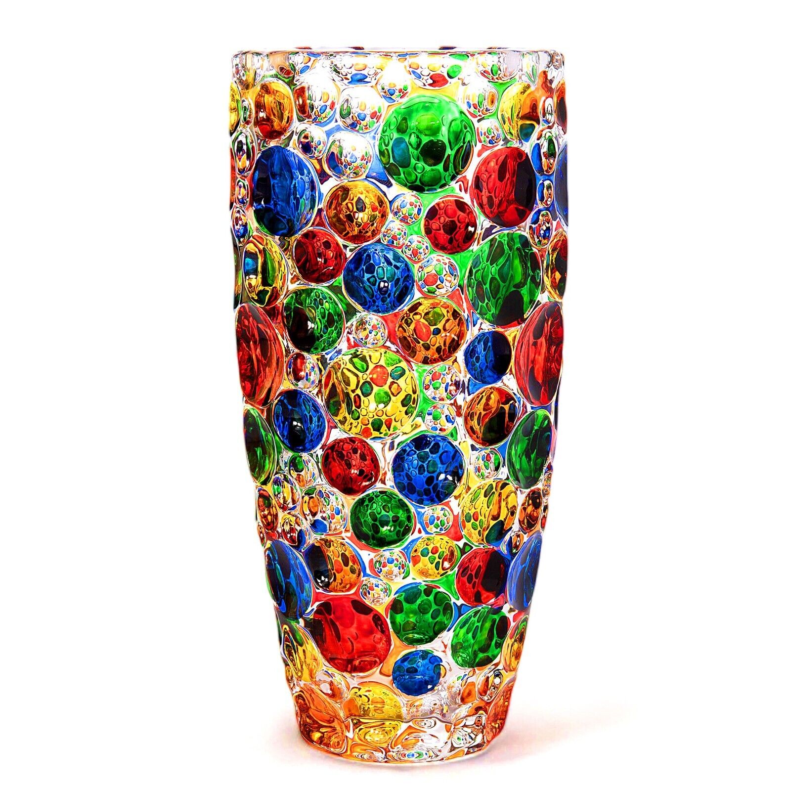 STPGOODS Venetian Glass Vase Italian Murano Style Flower Vase Vintage 10