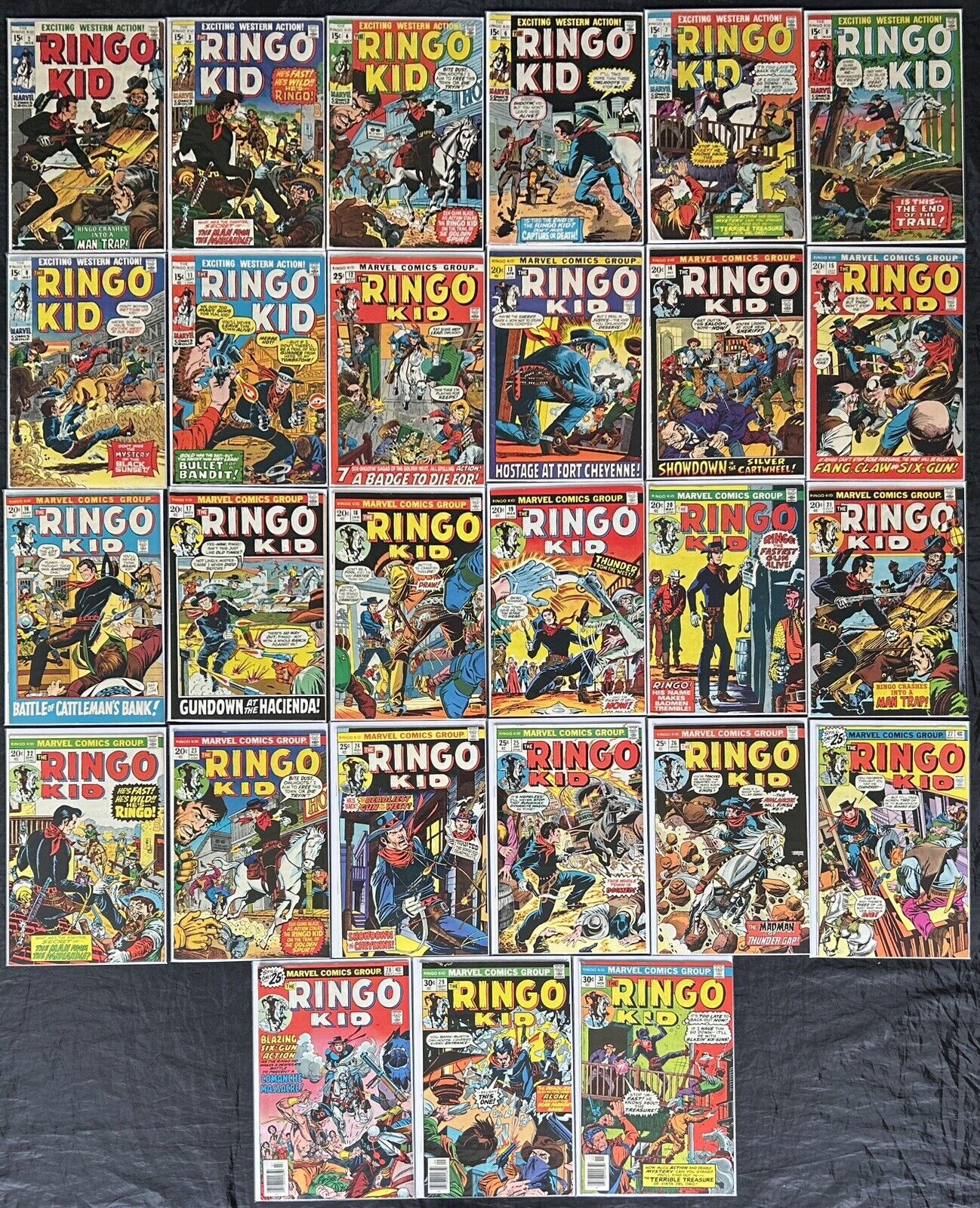 Ringo Kid #2-30 (1970) Lot Of (27) Marvel Western Avg Grade Fine (6.0) Condition