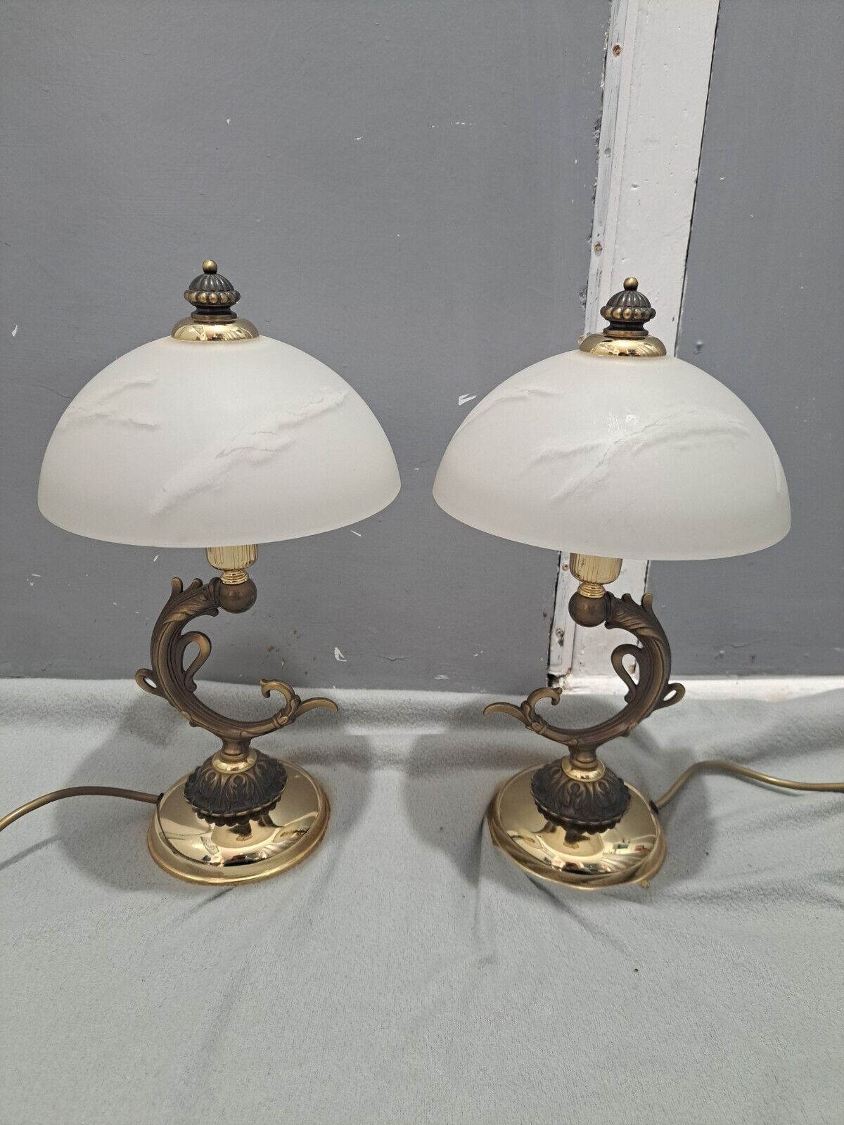 Bronceart Torrent Art Nouveau Style Vintage Table Lamps from Spain 1980s Pair