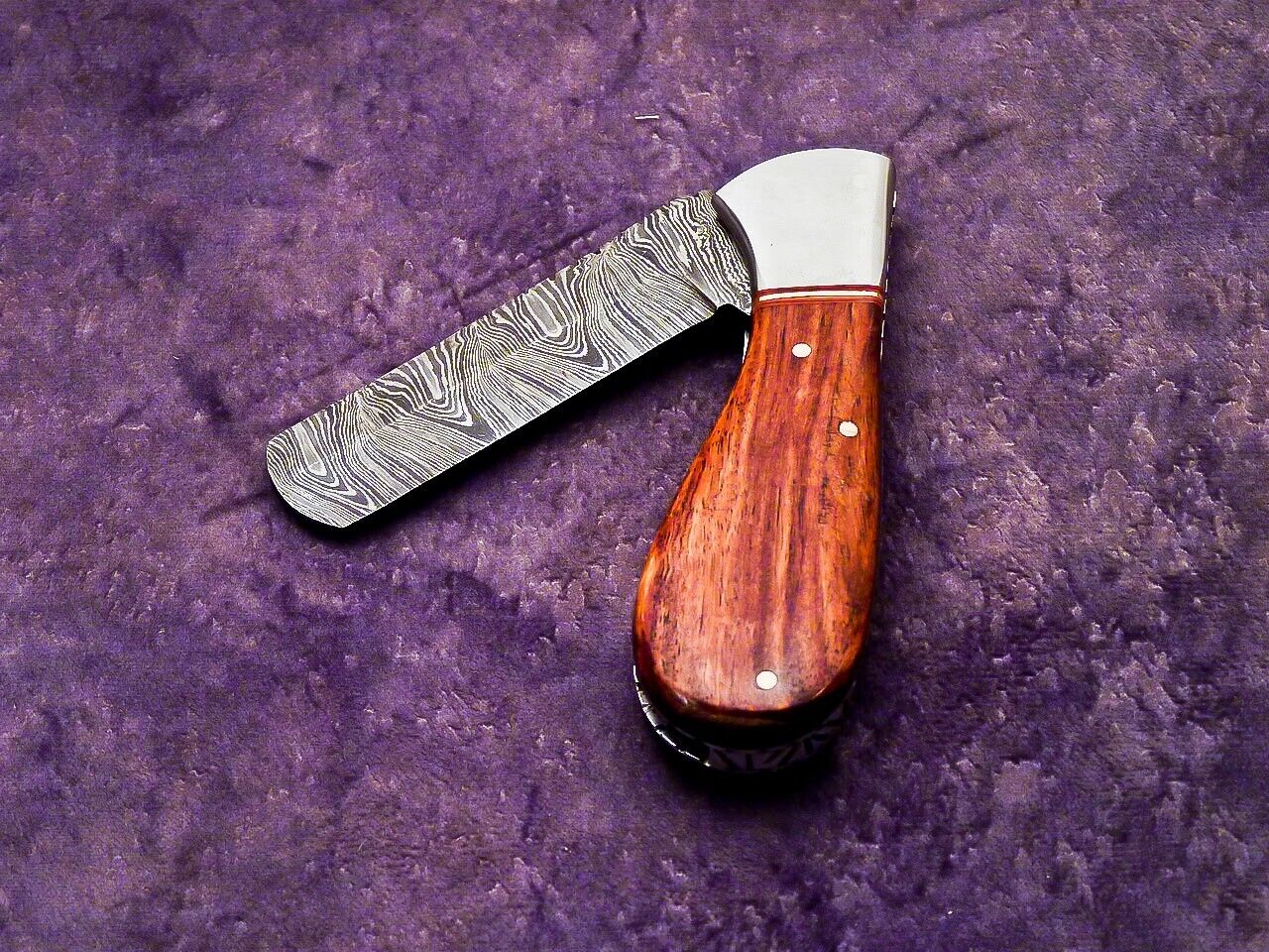 Custom Handmade Damascus Blade Pocket Folding Knife, BULL CUTTER KNIFE AZ-638
