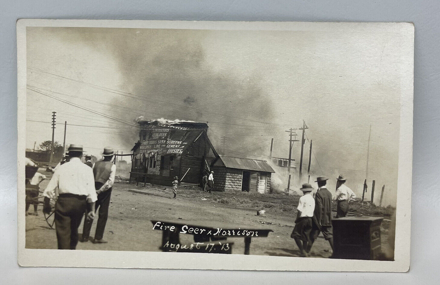 RPPC Geer Harrison Lumber Yard Fire August 17 1913 Grand Island NE Hall County