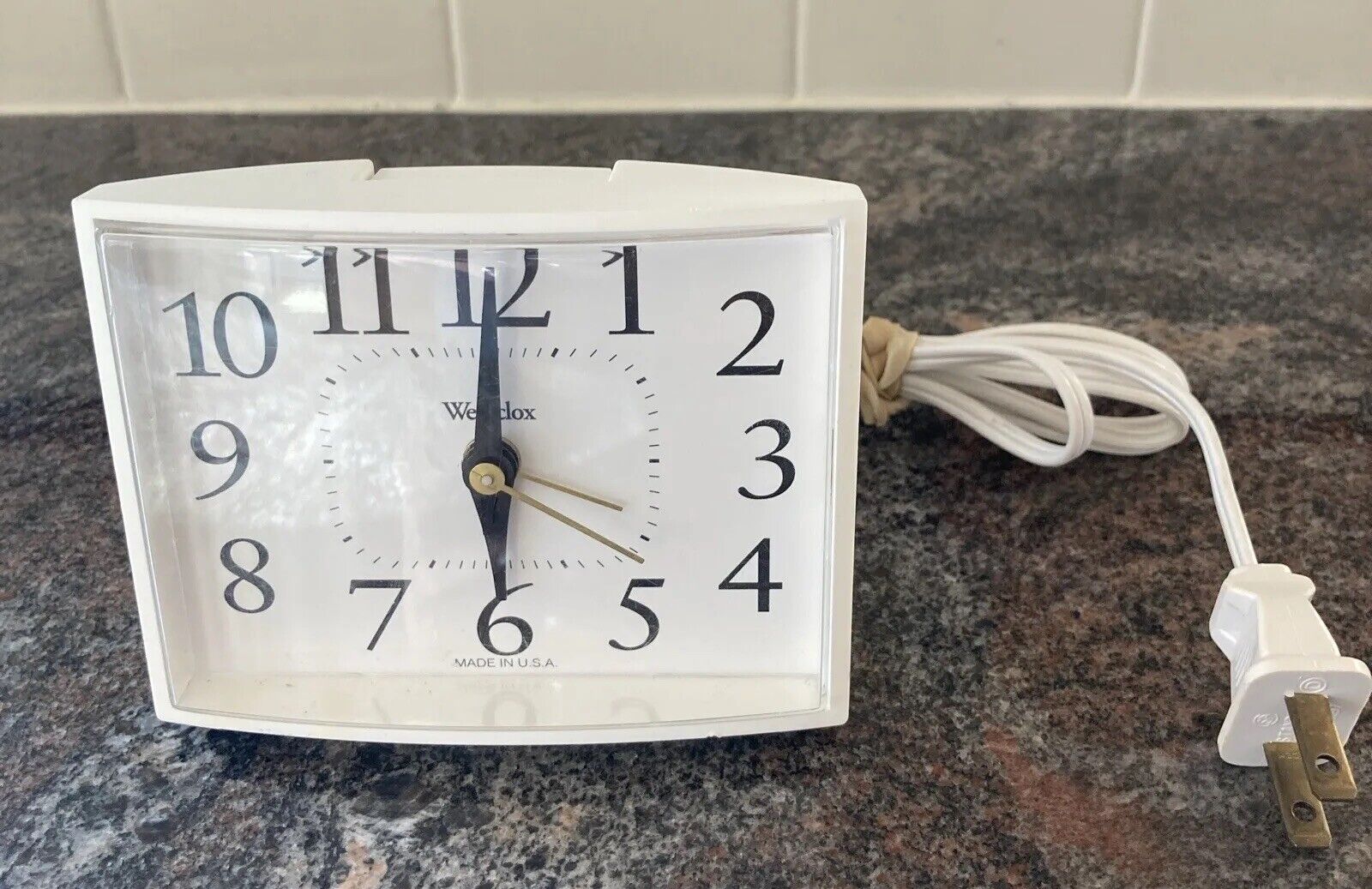 Vintage Westclox Alarm Clock 22017 / 22018 White 1990s Tested Works Clean VTG
