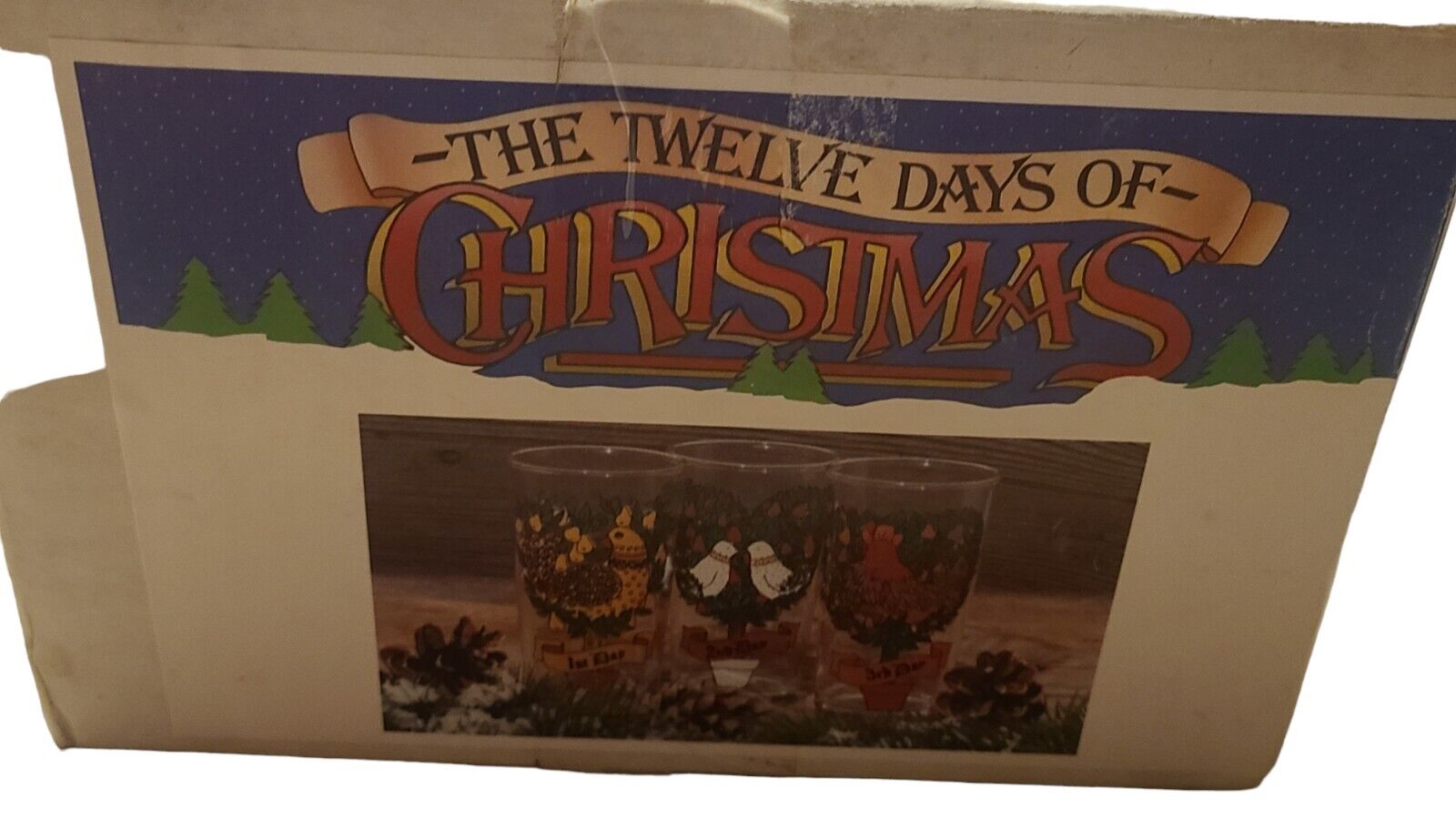 12 Days of Christmas Indiana American Glasses 12 Oz. &Box Vintage