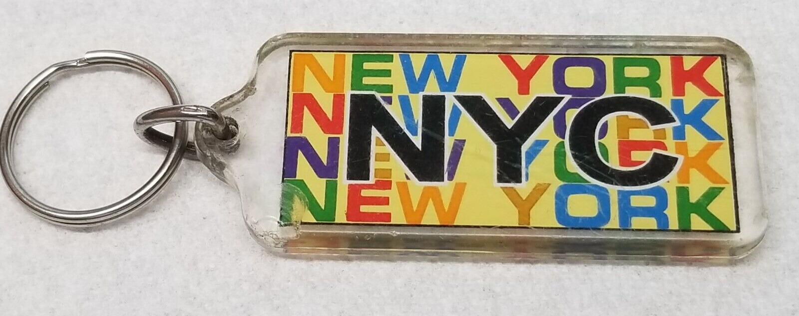 NYC New York Keychain Punk Rainbow Colorful Plastic 1980s Vintage