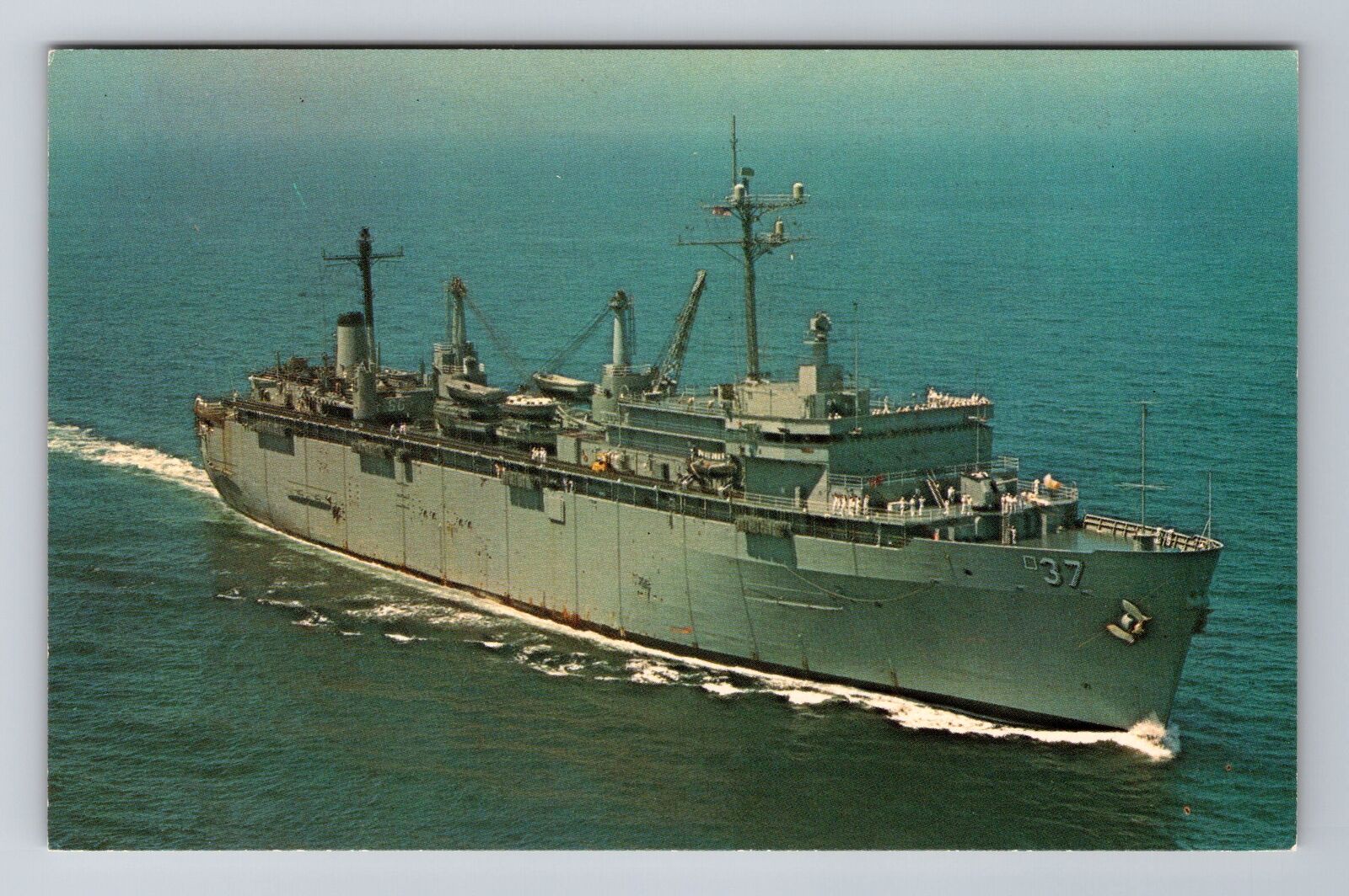 USS Samuel Gompers, Ship, Transportation, Antique, Vintage Souvenir Postcard