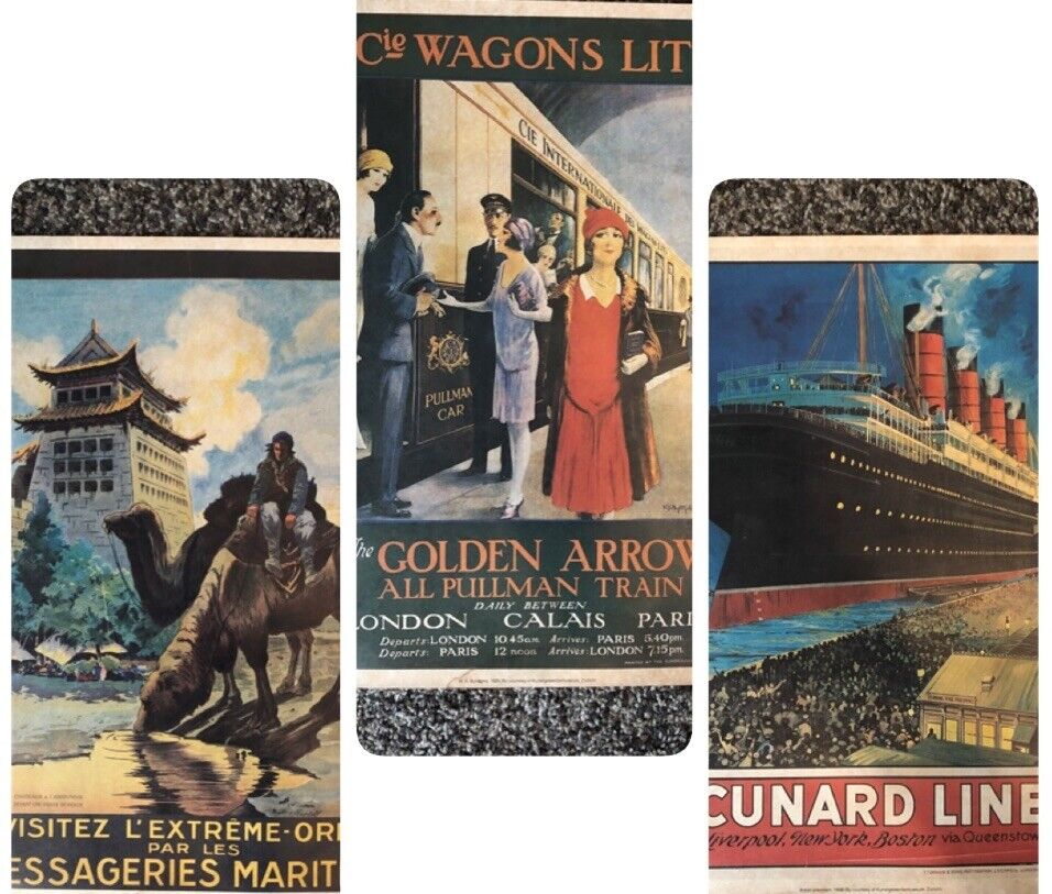 11 Vintage Art Deco travel posters Eleven Posters 17in X 13in