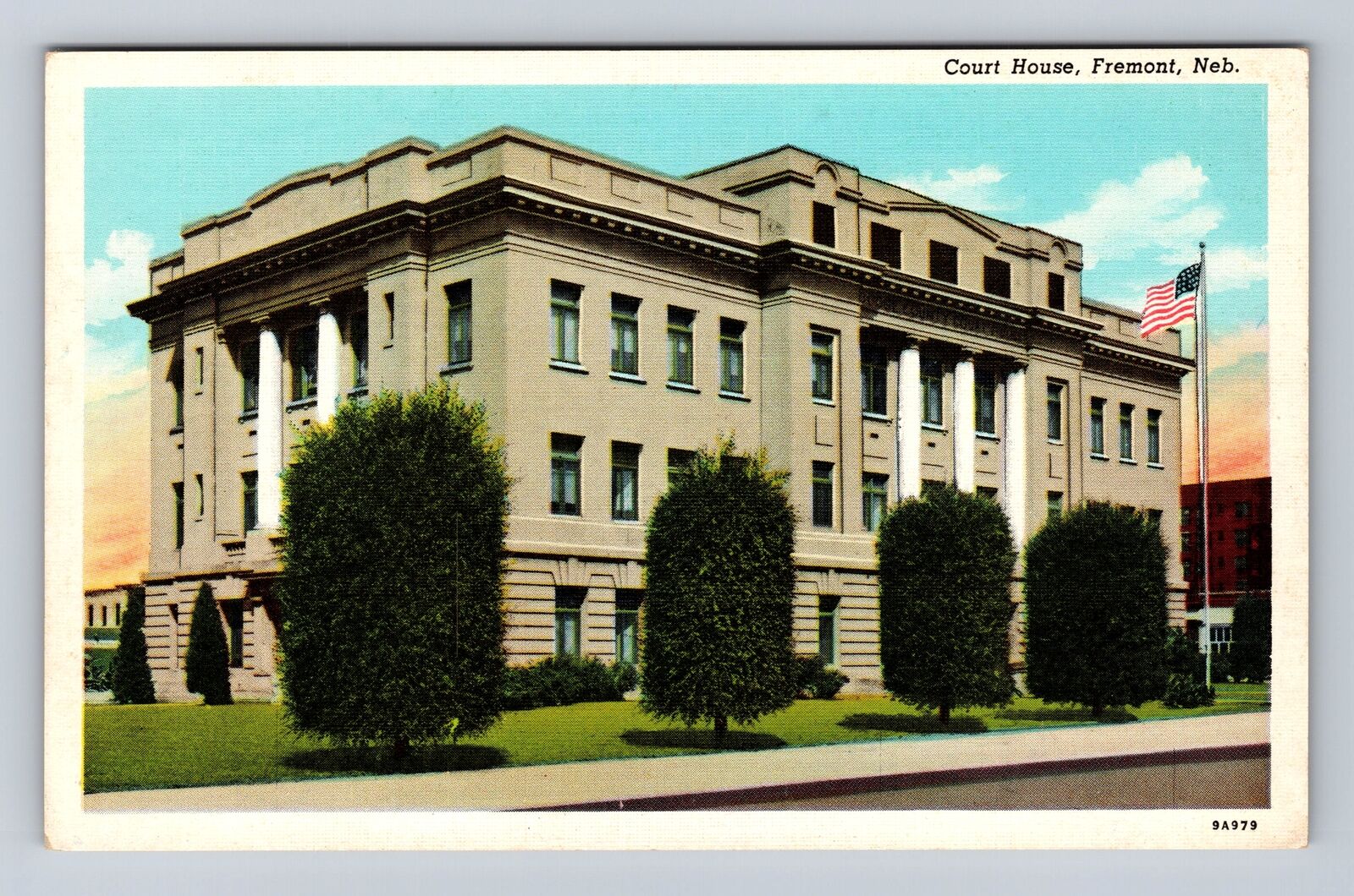 Fremont NE-Nebraska, Court House, Antique, Vintage Souvenir Postcard