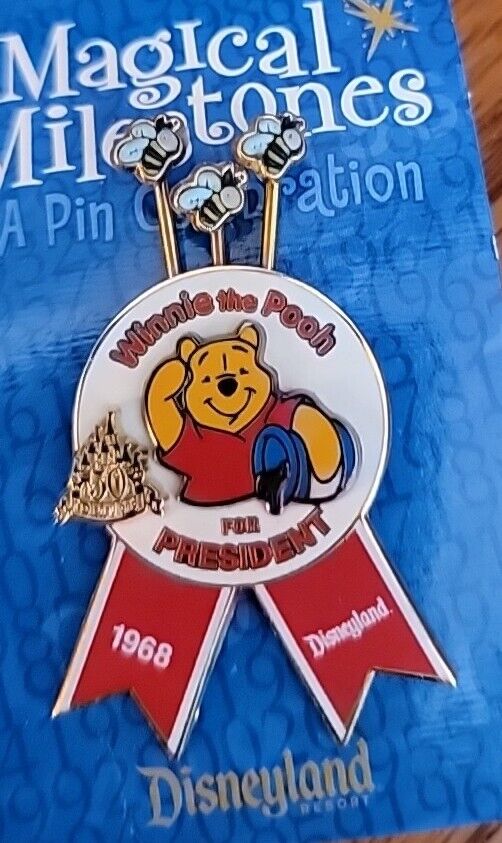 DISNEY DLR MAGICAL MILESTONES 1968 WINNIE THE POOH FOR PRESIDENT PIN