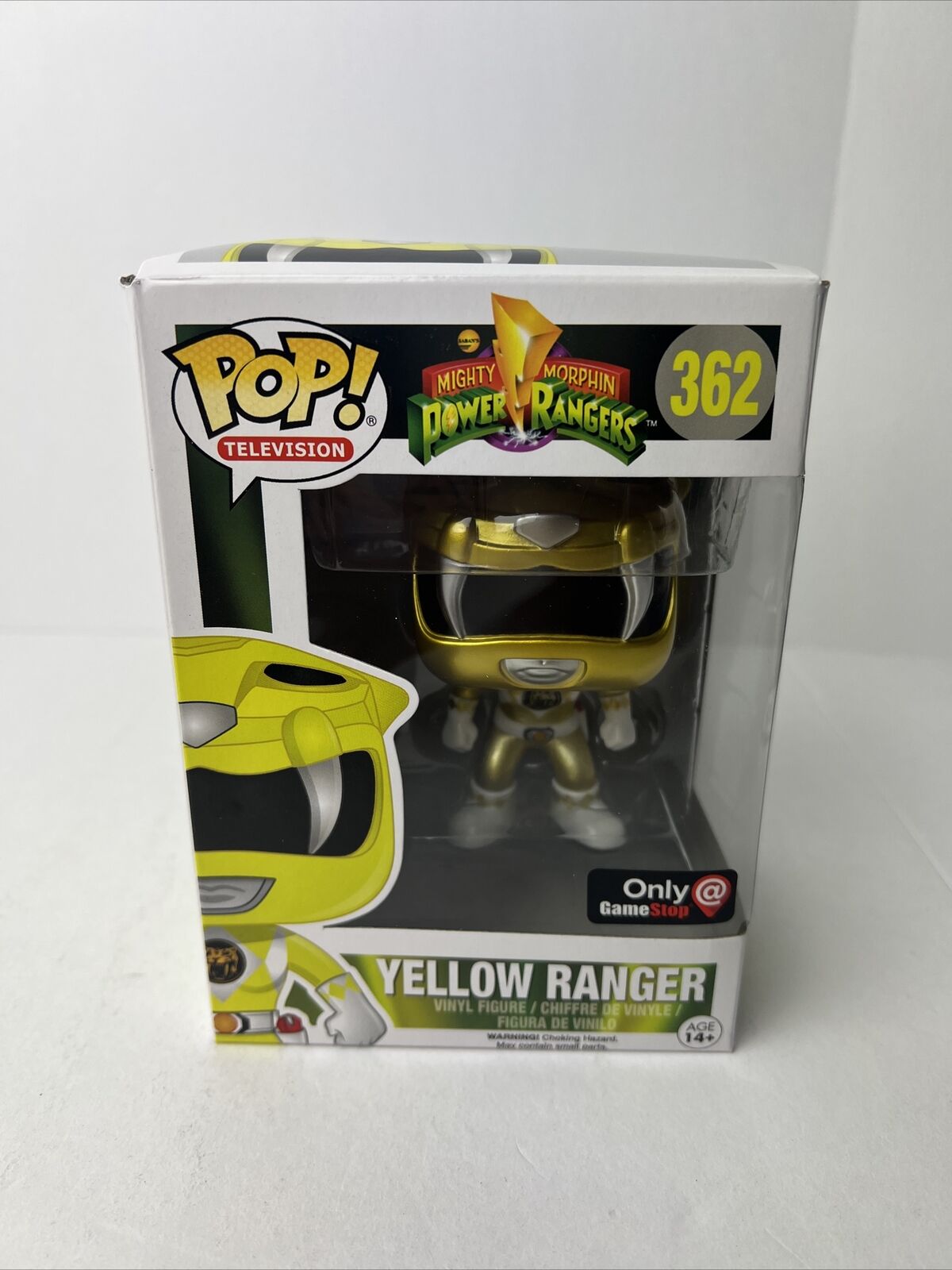 Funko Pop Power Rangers #362 Yellow Ranger Gold Gamestop Exclusive W/Protector