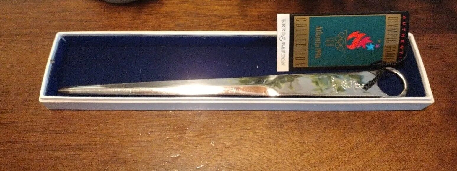 REED & BARTON SILVER PLATED 1996 ATLANTA GAMES LETTER OPENER
