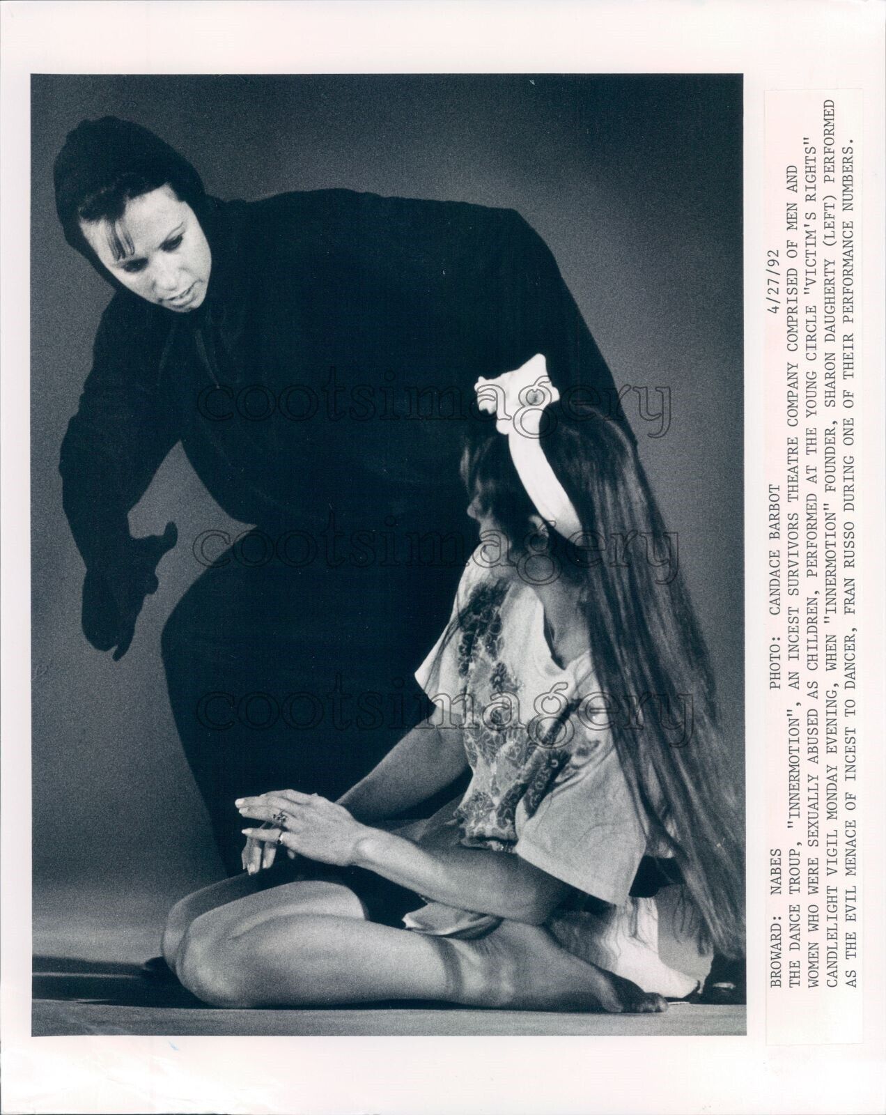 1992 Press Photo Dance Troupe Innermotion Incest Survivors Sharon Daugherty