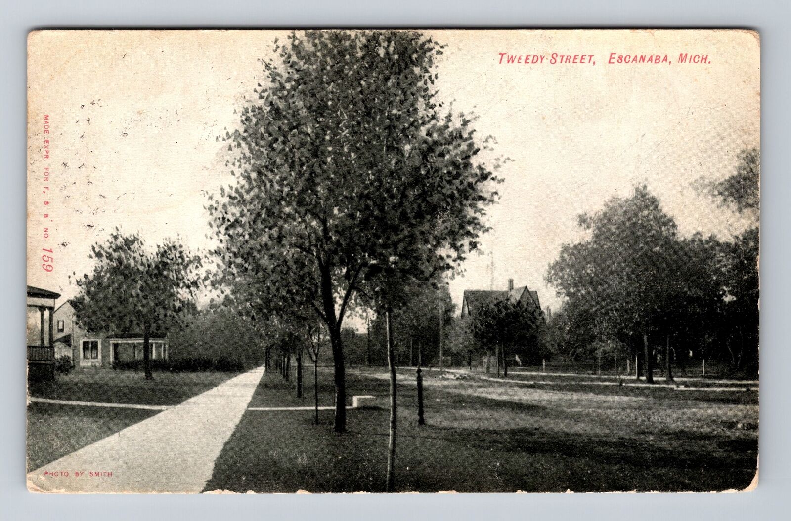 Escanaba MI-Michigan, Scenic View On Tweedy Street, Antique, Vintage Postcard