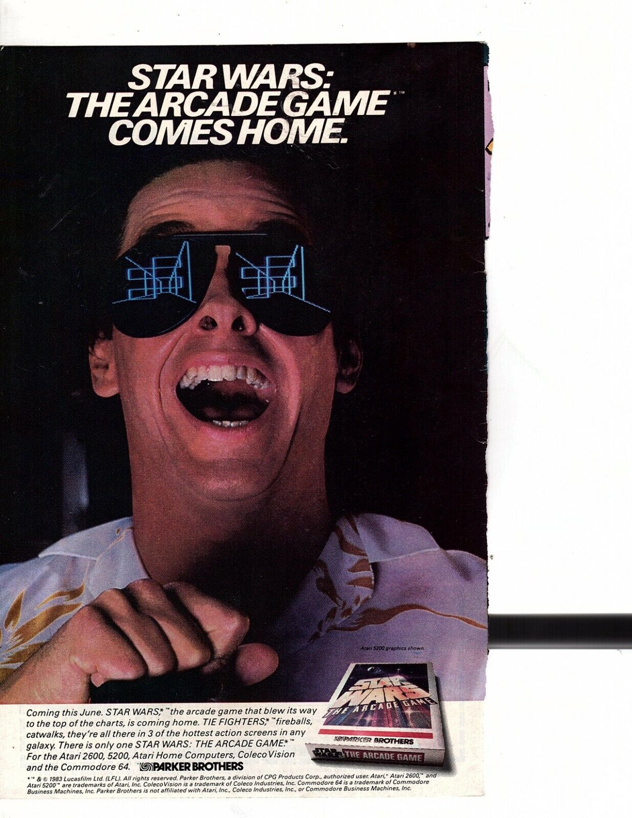 Circa 1983 STAR WARS The Arcade Game ATARI COMMODORE COLECO VISION Print Ad (hk1
