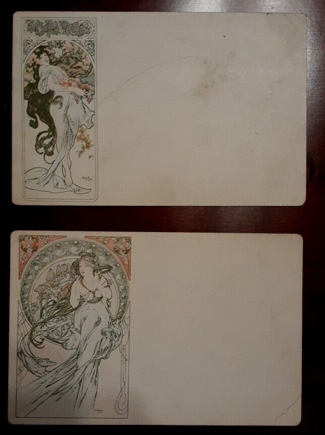 1880s Mucha Post Cards