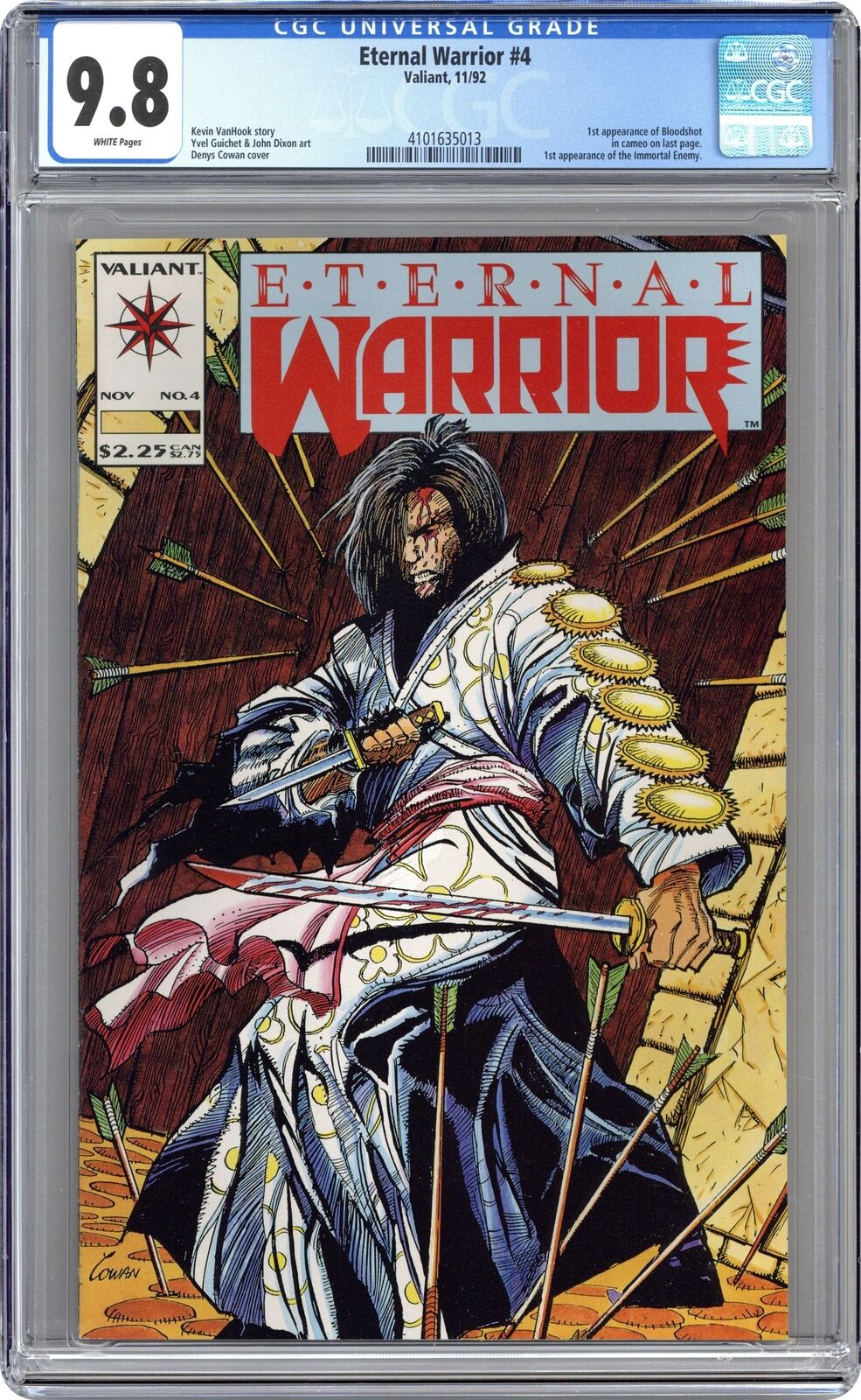 Eternal Warrior #4 CGC 9.8 1992 4101635013 1st app. Bloodshot (cameo)