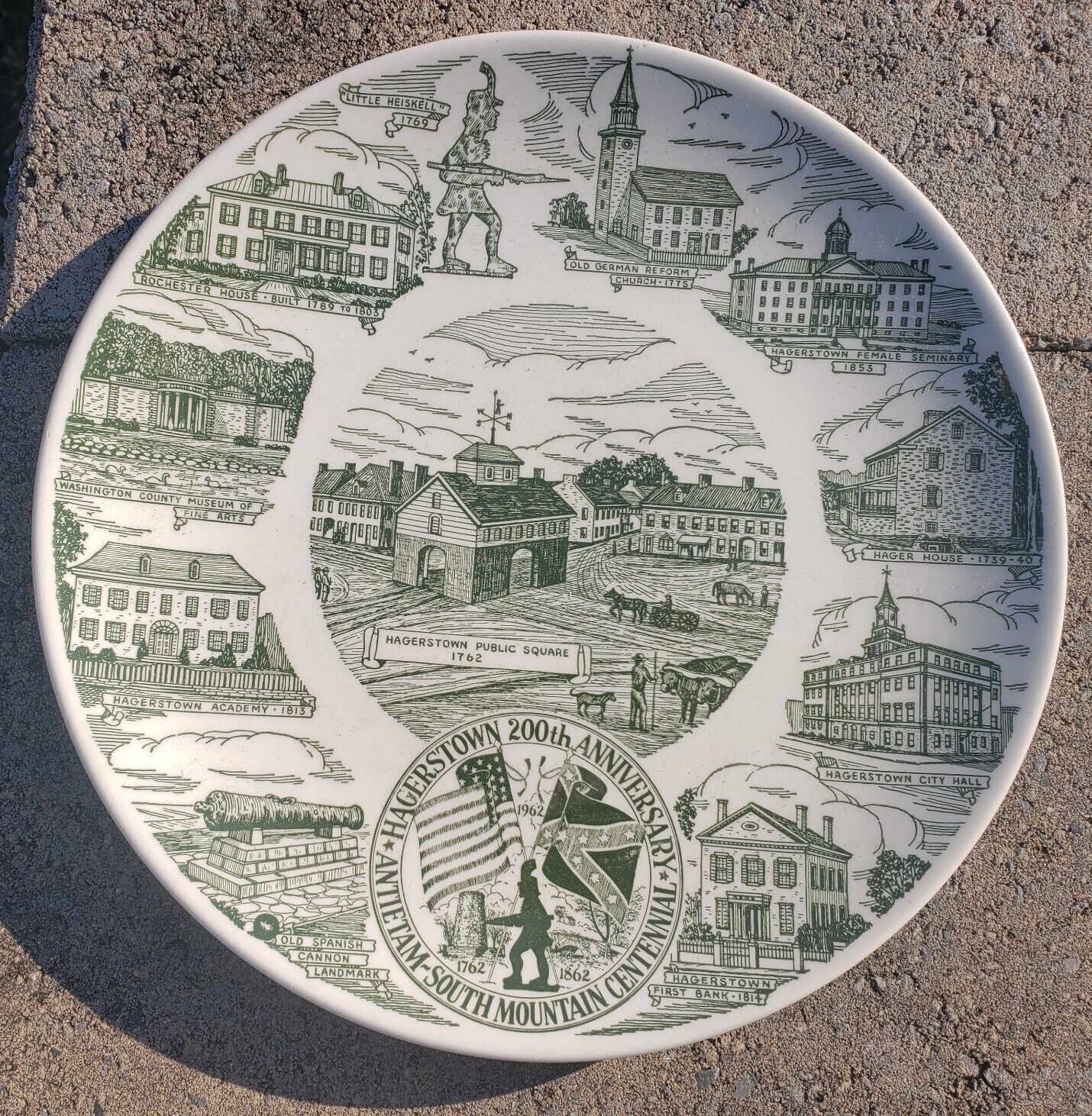 Civil War Cenntennial 1960 Commemorative Plate- Maryland-Antietam- Hagerstown