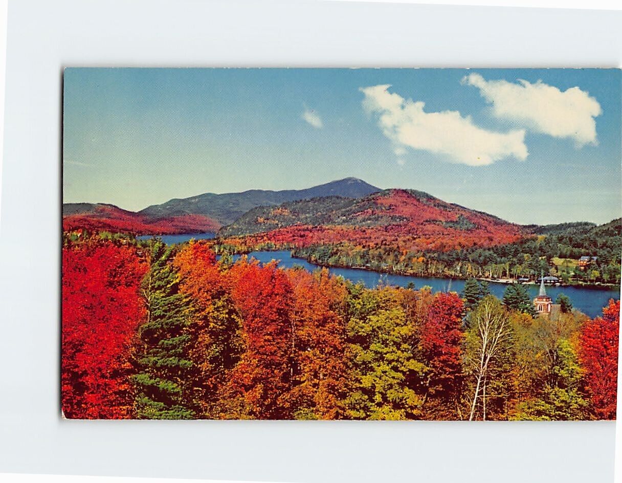 Postcard Breath-taking Fall View Lake Placid New York USA