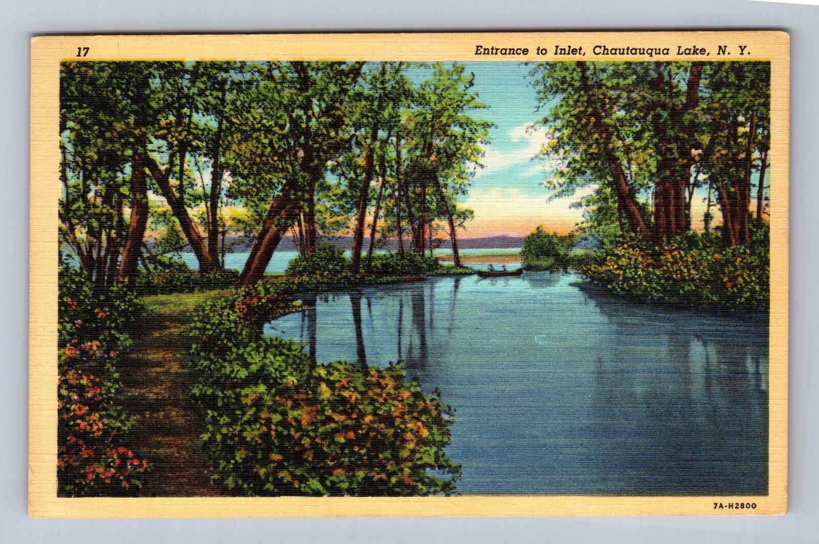 Chautauqua Lake NY- New York, Entrance To Inlet, Antique, Vintage c1946 Postcard