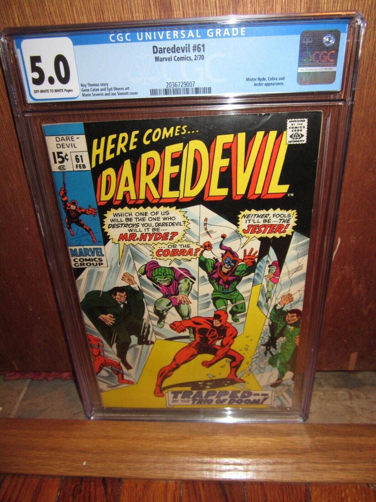 Daredevil #61 CGC 5.0 Marvel Comics 2/70 Mister Hyde Cobra & Jester App