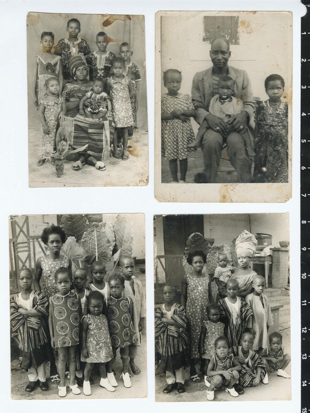 (4x) c. 1960's Families With Children, Mali, AFRICA Vintage Photos