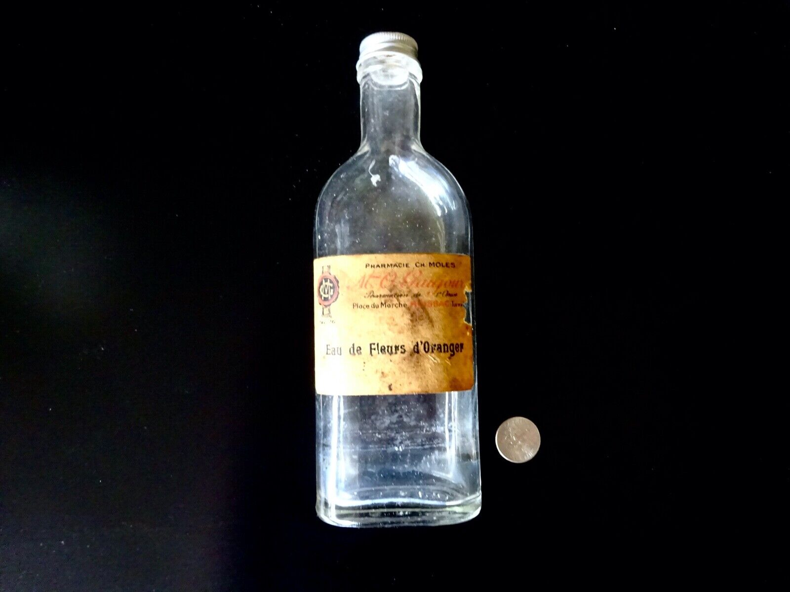 Vintage Perfume Bottle French Toilet Water Orange Antique France Toiletry...
