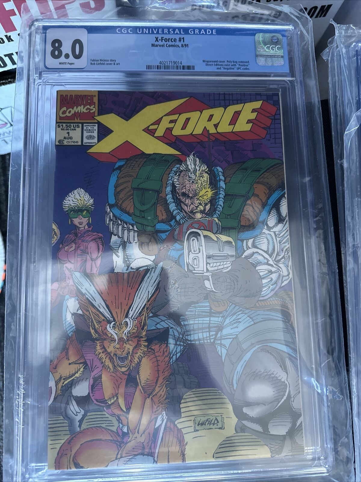 X-Force 1U Unbagged CGC 8.0 1991 may have a card