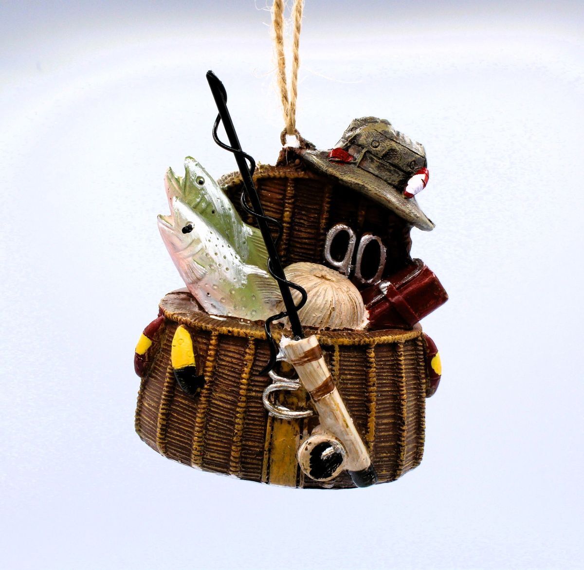 Fishing basket with fish and gear