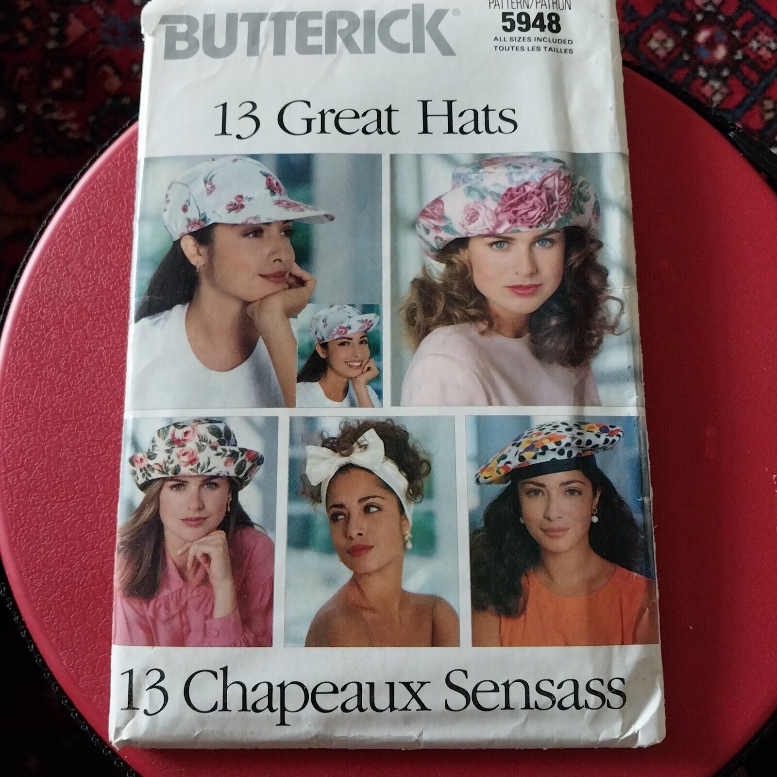 Butterick 5948 Hats (30) Sewing Pattern New Uncut Vintage 1990s Summer Woman's