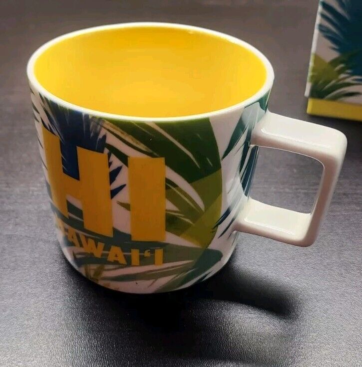 Starbucks  HI HAWAII Coffee Tea Cup 14 oz Palm Tree Leaves Aloha Tropical
