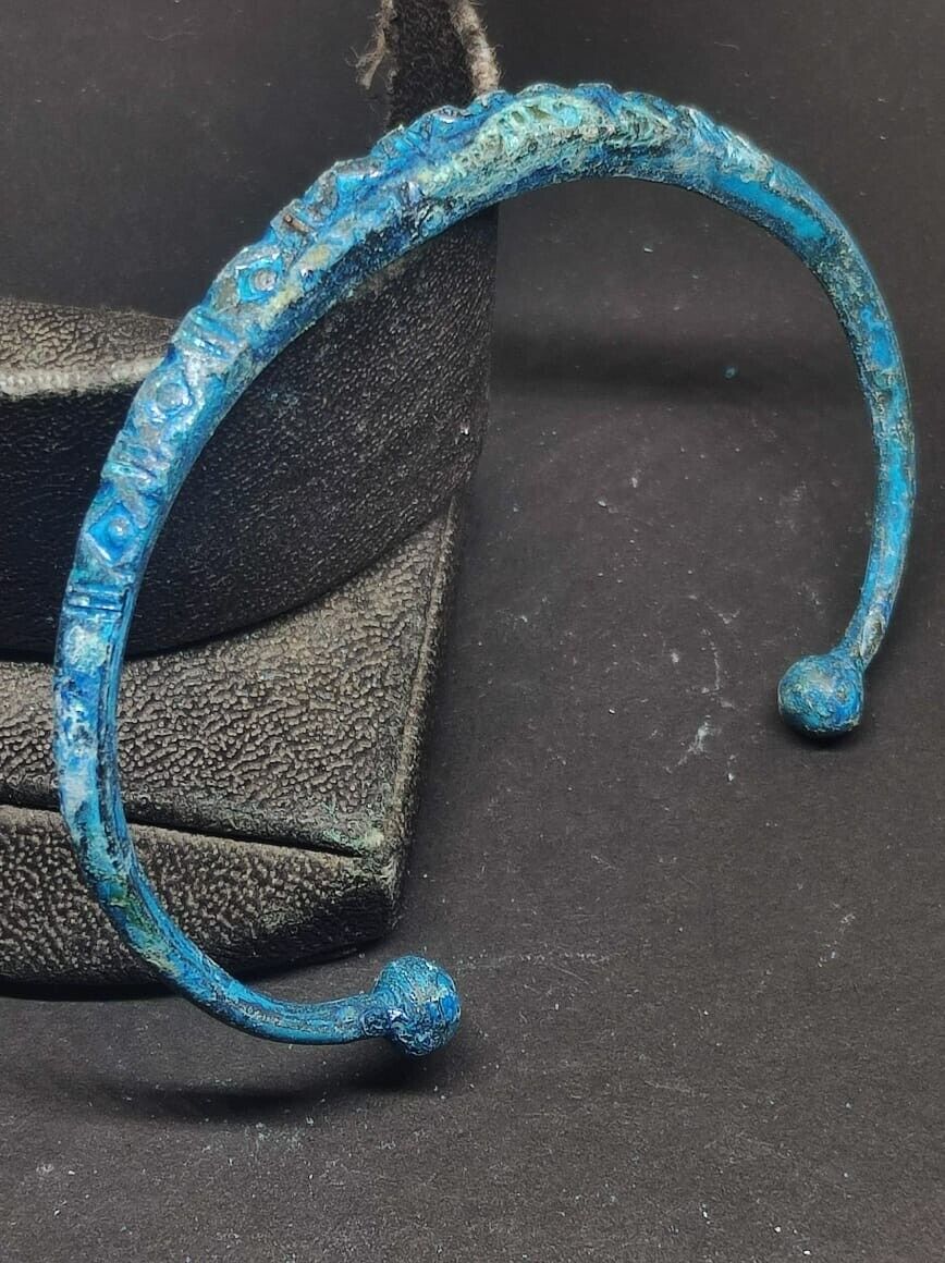 Rare Extremely Ancient Bronze Bracelet Viking Artifact Bronze  Authentic