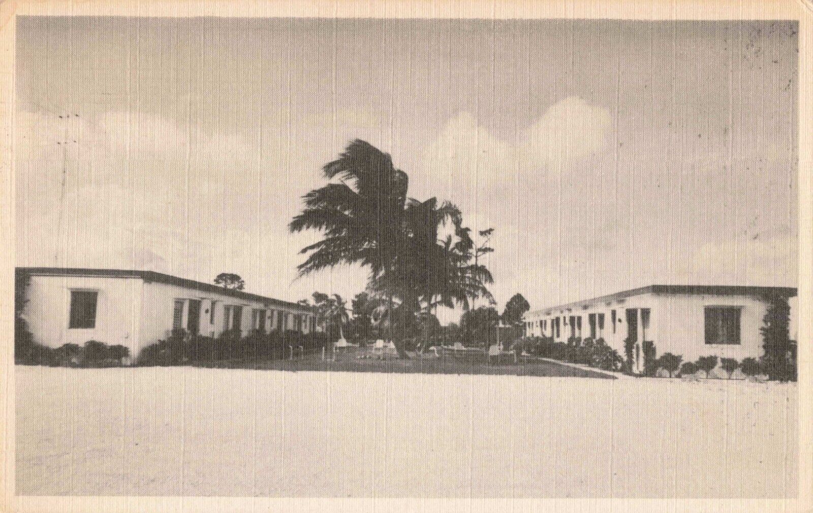 Hillsboro Motel Pompano Beach Florida FL Roadside Linen 1954 Postcard