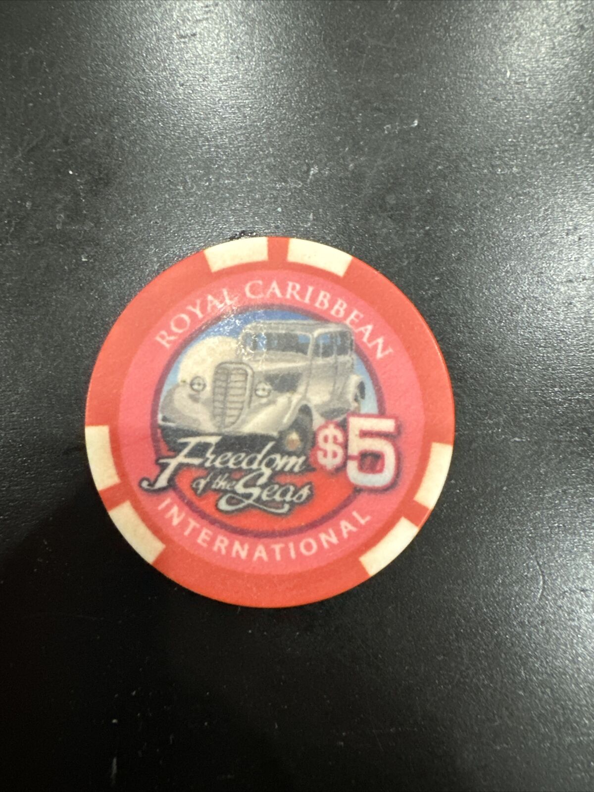 Royal Caribbean Freedom of the Seas $5 Red Casino Chip Five Dollar
