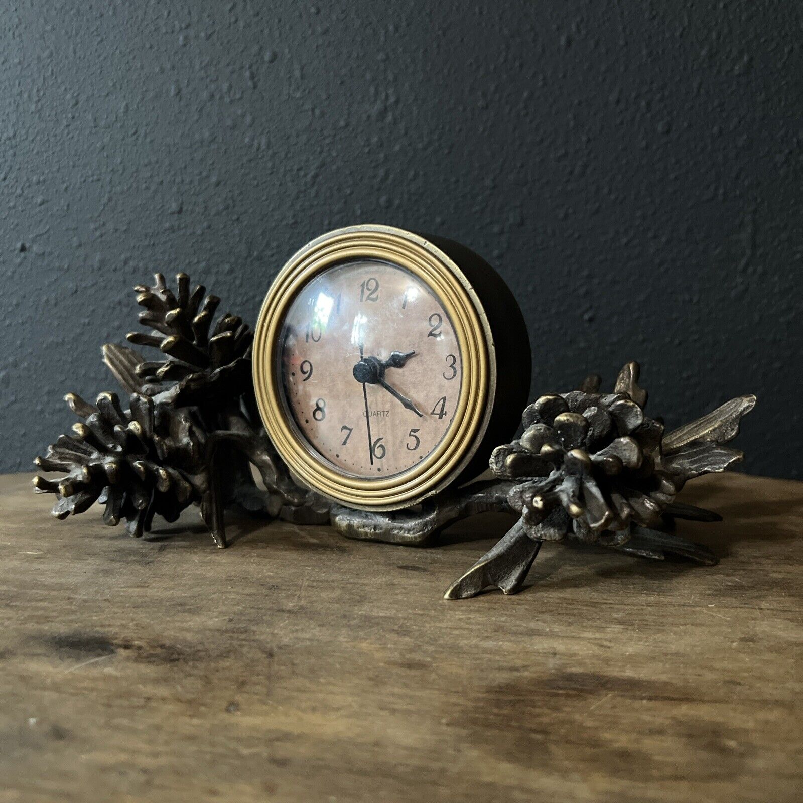 Spi Pinecone Brass Metal Clock 