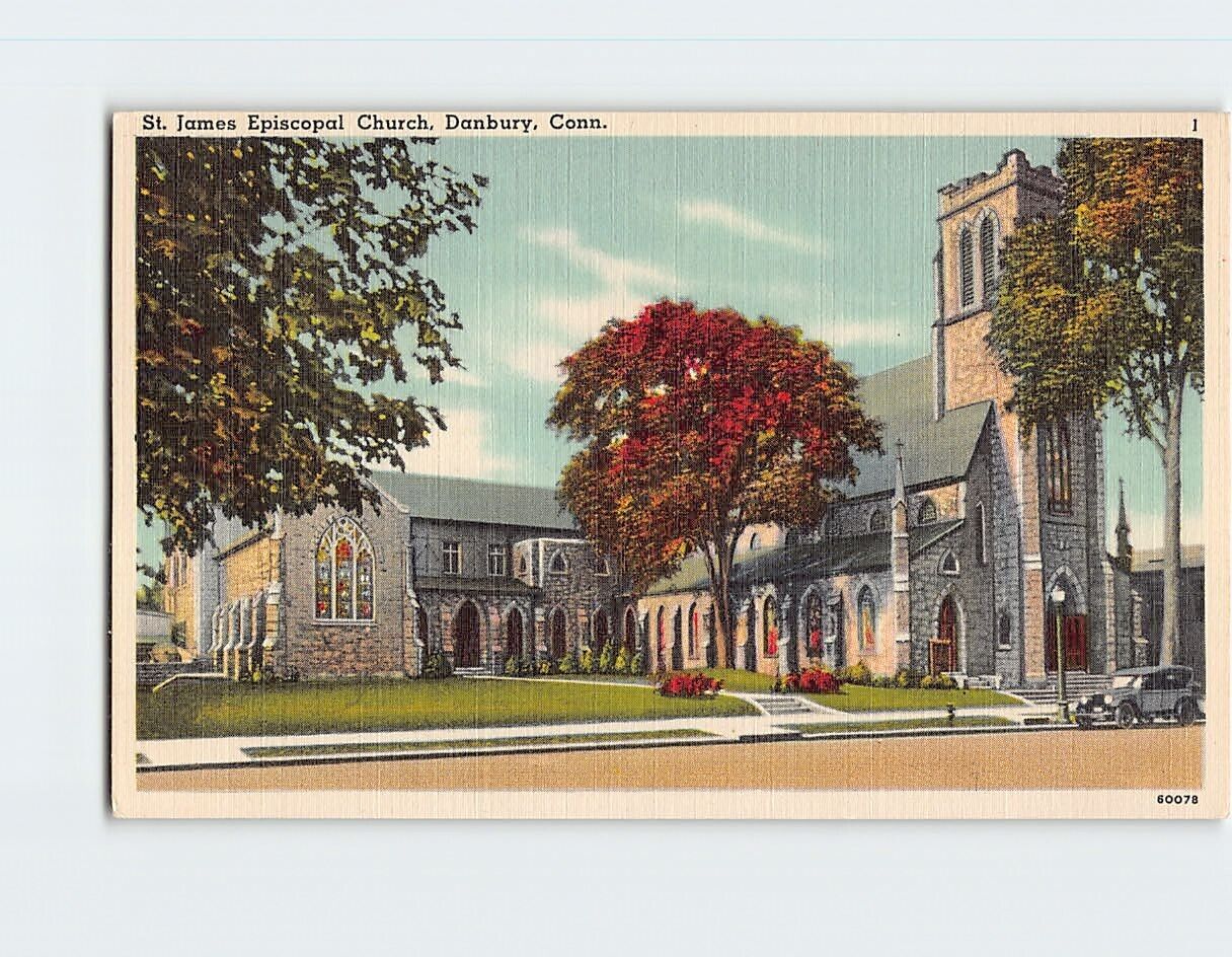 Postcard St. James Episcopal Church Danbury Connecticut USA