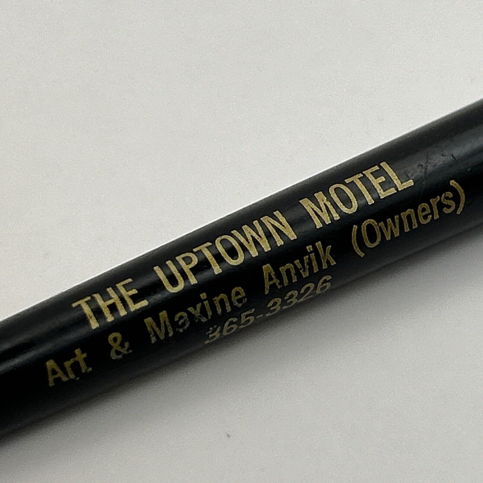 VTG c1960s Ballpoint Pen Uptown Motel Art & Maxine Anvik Glendive Montana
