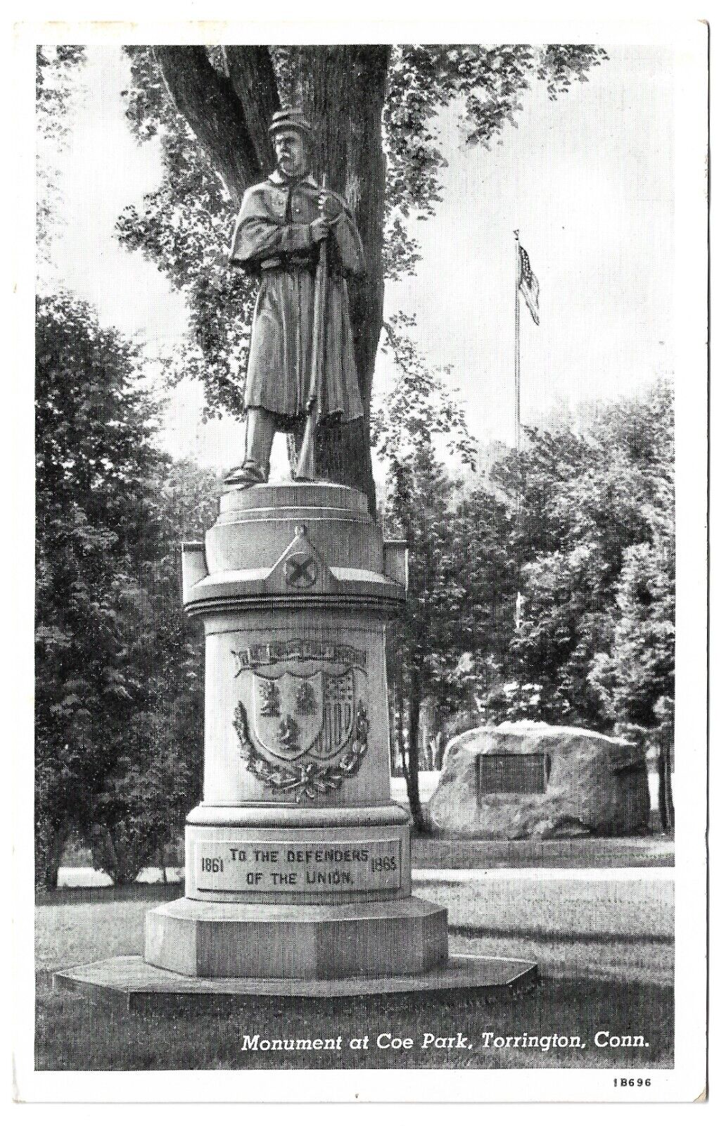 Torrington Connecticut Ct Monument at Coe Park Vintage Postcard
