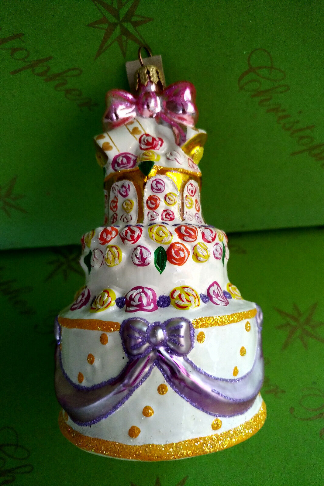 Christopher Radko Prototype Wedding Cake Glass Ornament 