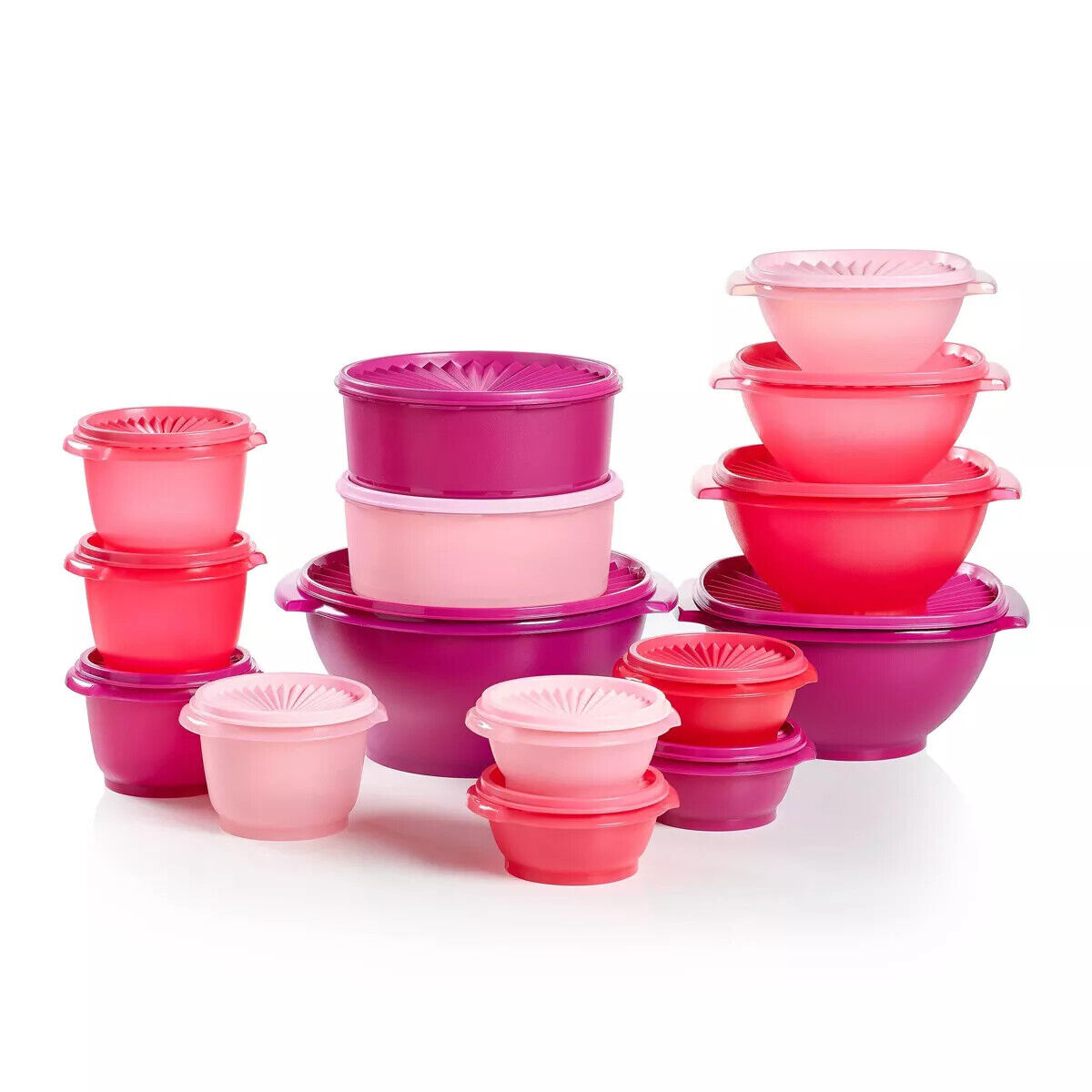 Tupperware 30pc Heritage Get it All Set Food Storage Container Set Color Pink