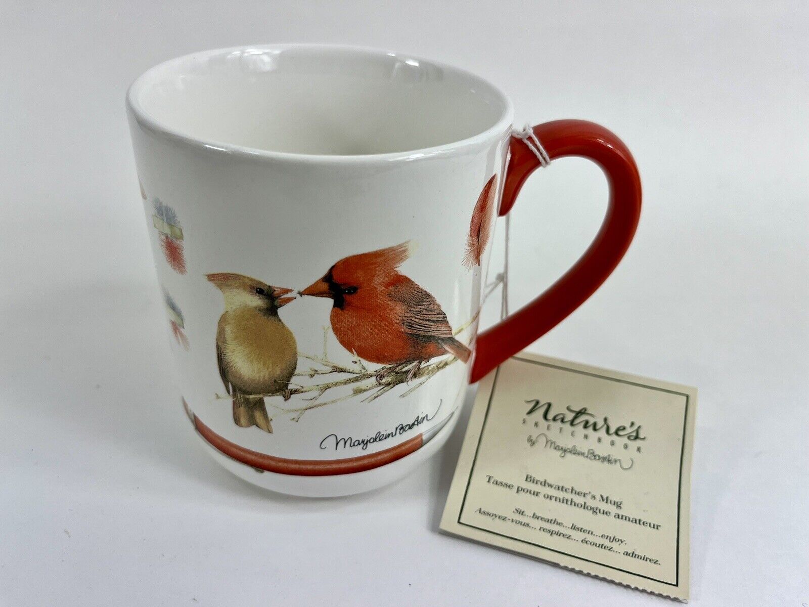 Marjolein Bastin Nature\'s Sketchbook Birdwatcher’s Mug/Cup Red Cardinals