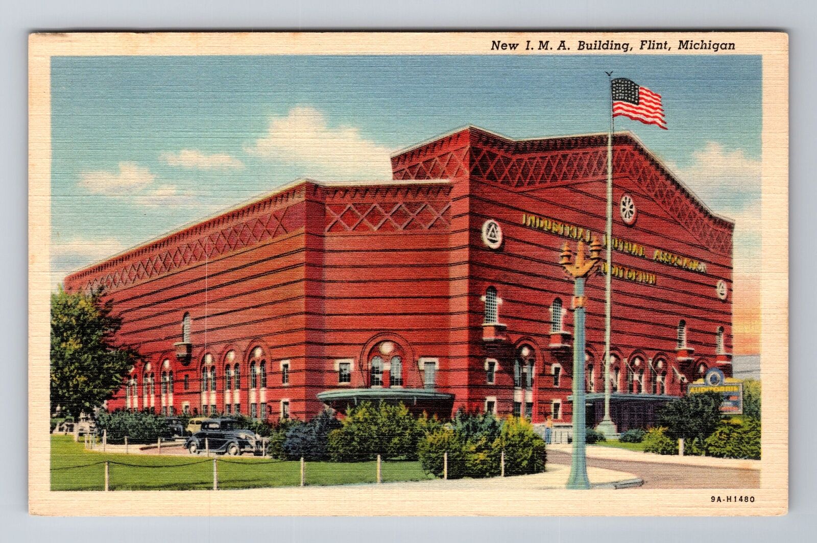 Flint MI-Michigan, New IMA Building, Antique, Vintage Souvenir Postcard