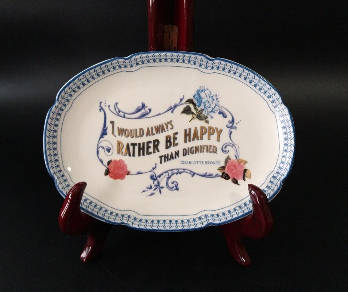 Victorian Trading Co.  Romantic Porcelain Dish Charlotte Bronte Quote