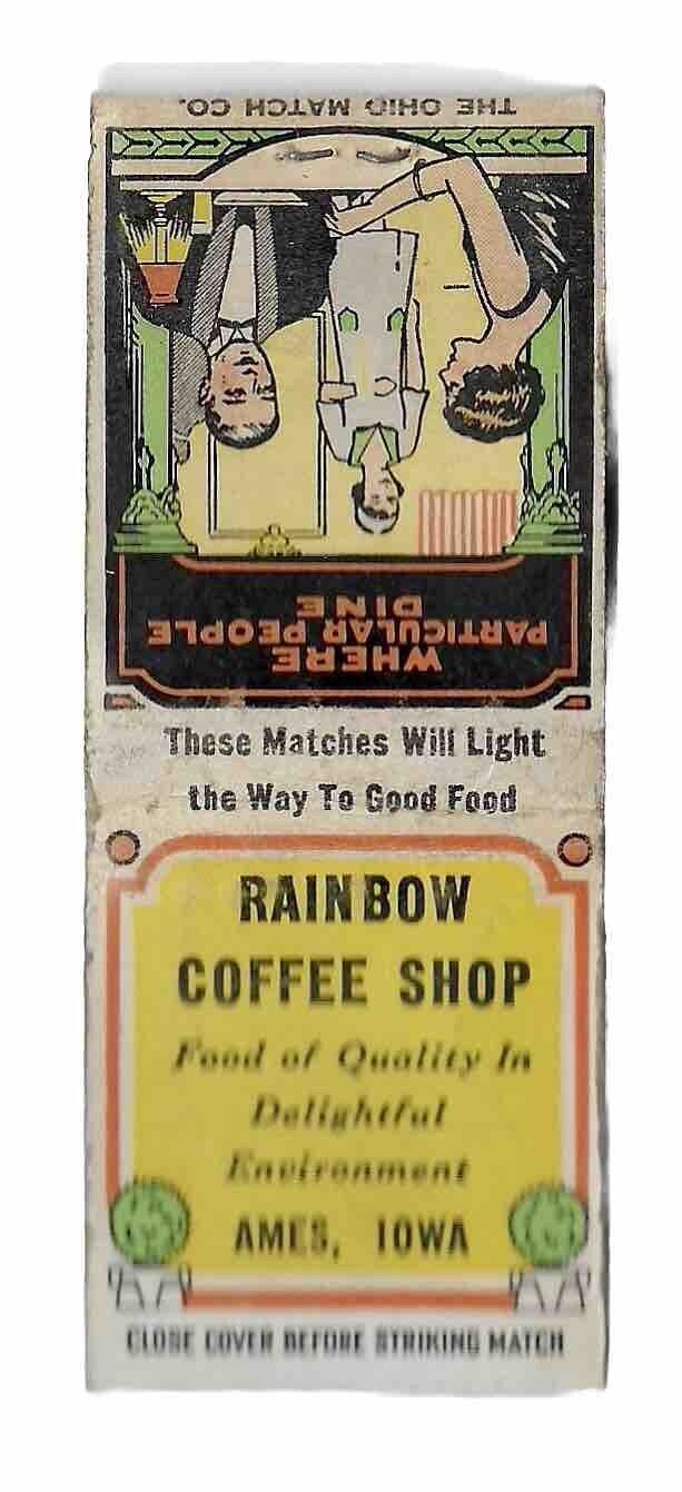 Early Ames Iowa Advertising Matchbook 1930s Ohio Match Co Rainbow Coffee ISU Vtg