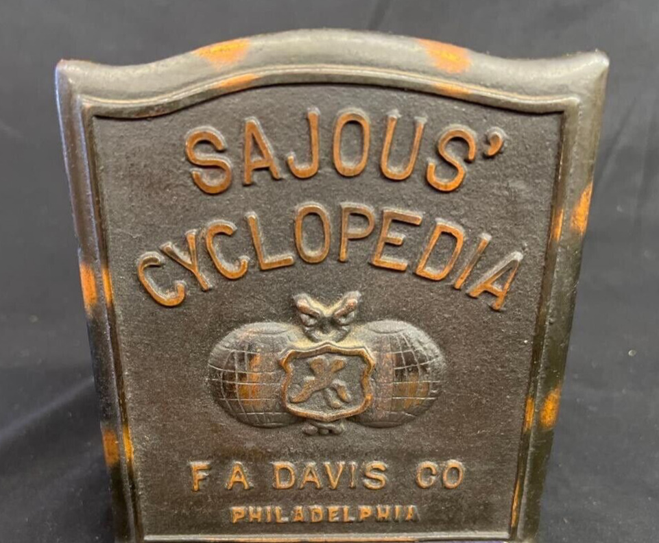 Excellent Single Antique SAJOUS' CYCLOPEDIA Bookend FA Davis Co Philadelphia