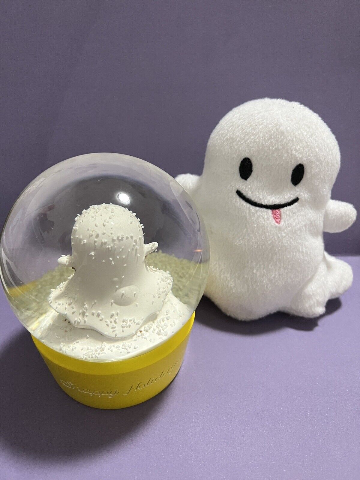 Snapchat Snappy Holidays Snow Globe & Snapchat Ghost Plush Stuffed Toy
