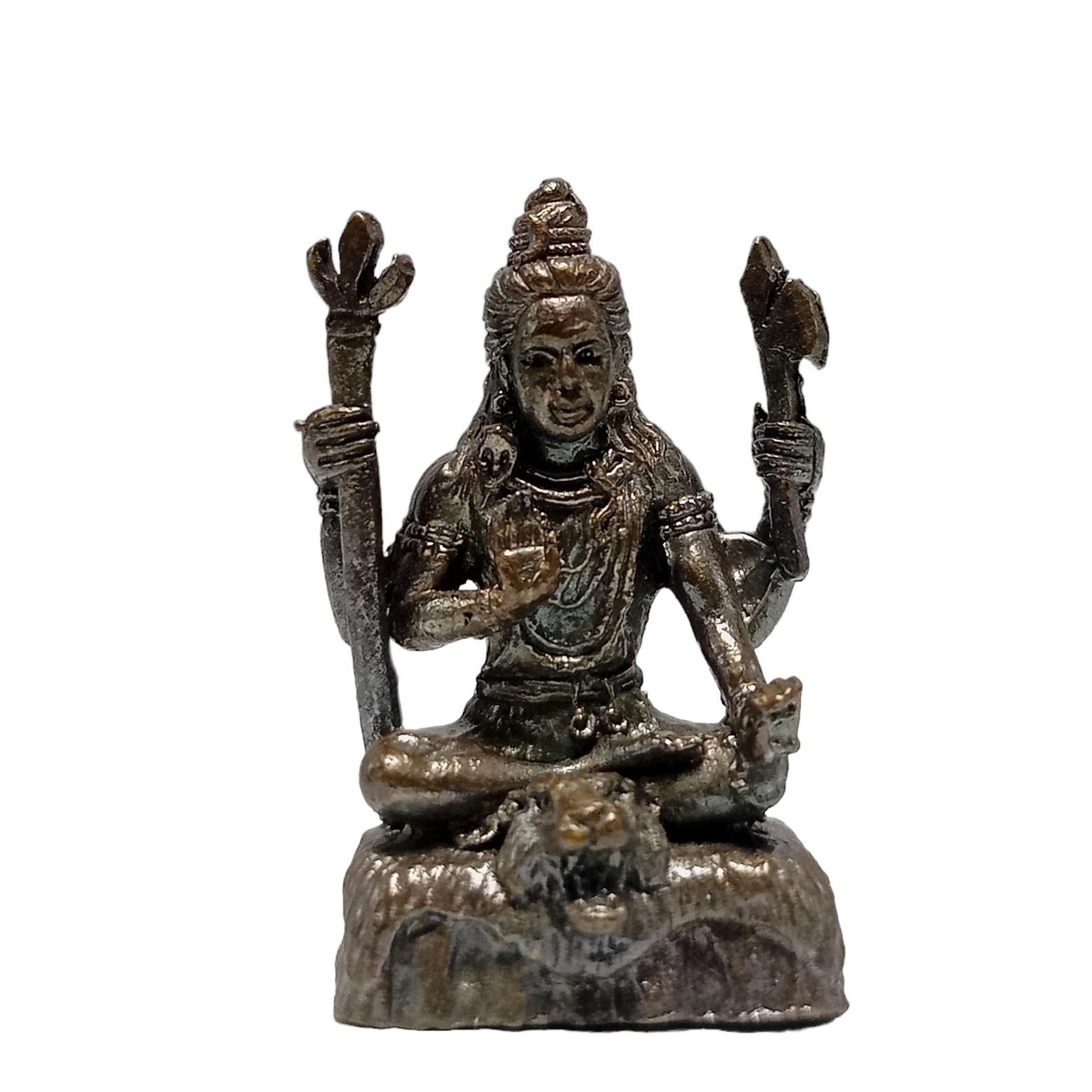 Lord Shiva Shiv Idol Black Statue Brass Hindu God Meditation Yoga Small Figurine